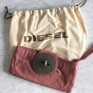 Diesel Pink Leather Clutch NWOT
